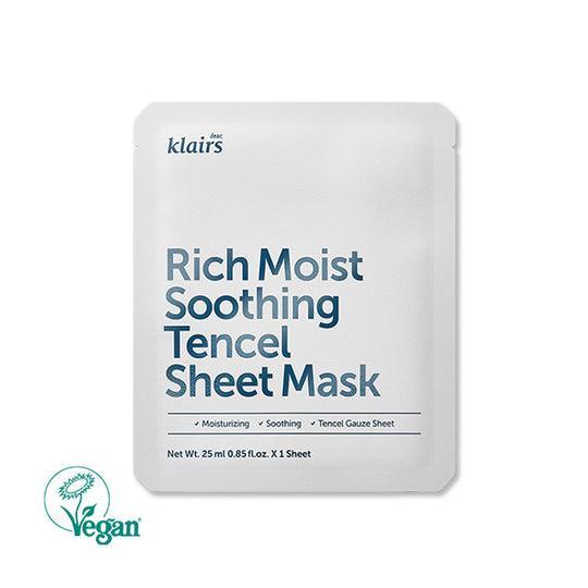 Klairs Rich Moist Soothing Tencel Sheet Mask 25ml x 10ea - Sincerely Skin